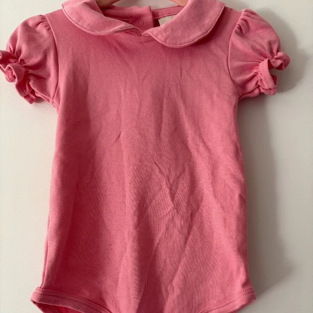 The Beaufort Bonnet Company Maude's Peter Pan Collar  Onesie, Hot Pink, NWT, 6M‎